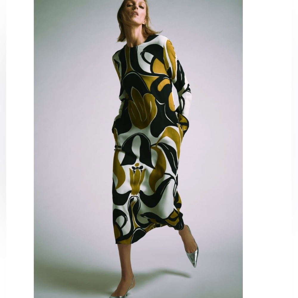 ZARA PRINTED LONG DRESS - Picture 7 of 7